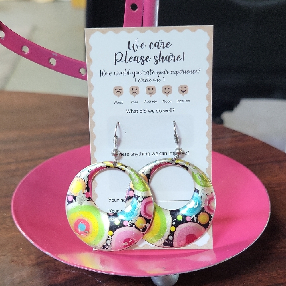 Colorful Abstract Hoop Earrings